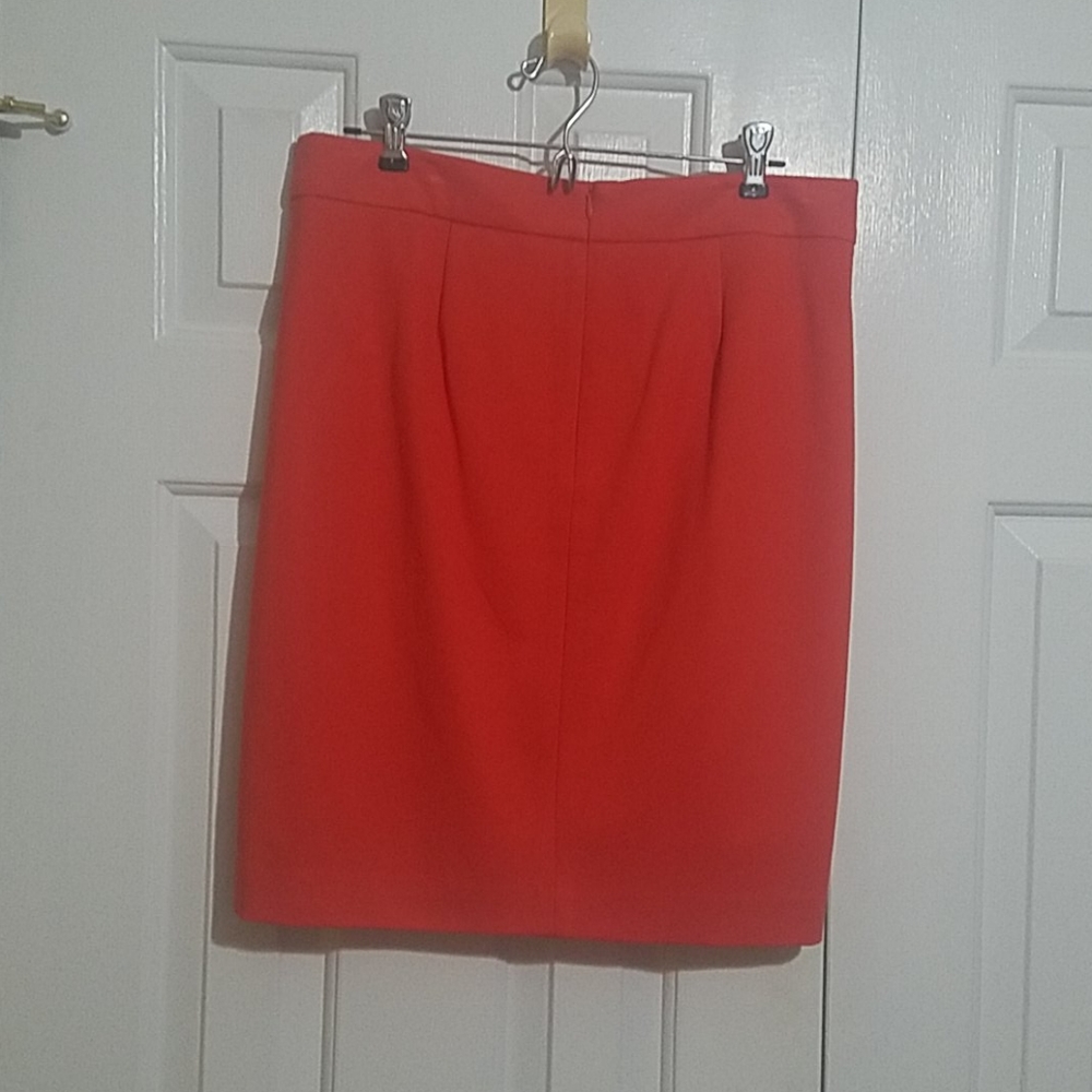 Trina Turk Orange Side Slit Pencil Skirt Lined Size 10 - Picture 4 of 9